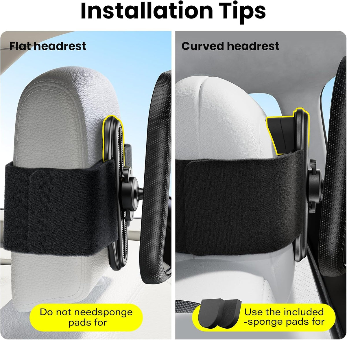 Baby Car Mirror Rear Facing for Fixed Headrest, Fits Tesla