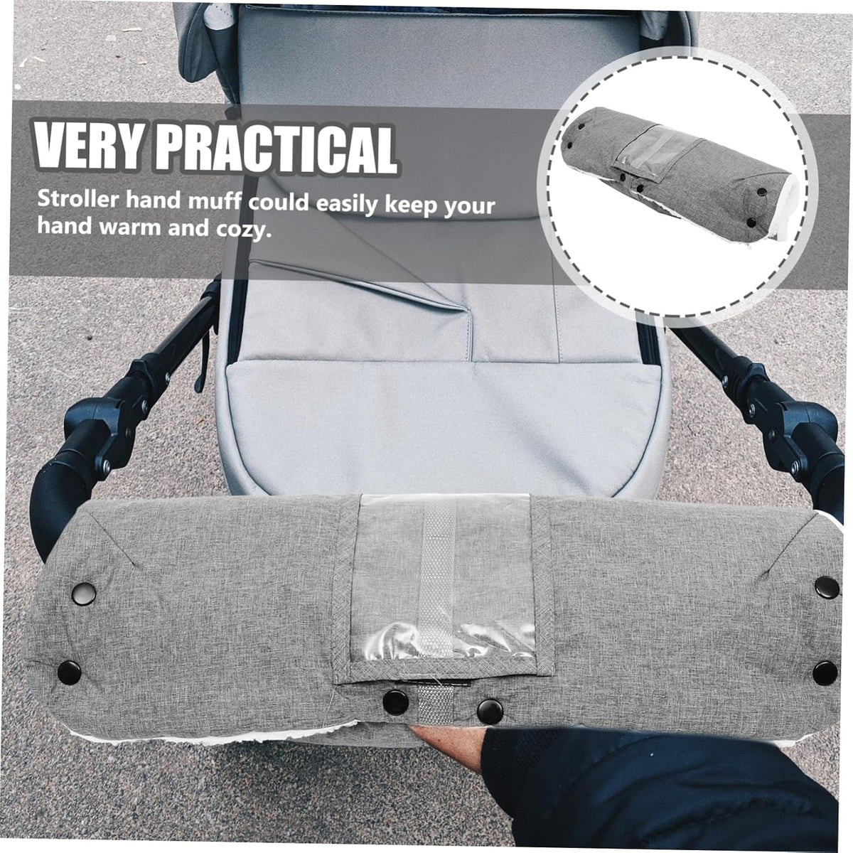 Winter Stroller Hand Insulated Mittens for Cold Weather Windproof Design Comfortable Warm Stroller Hand Covers for Outdoor Use