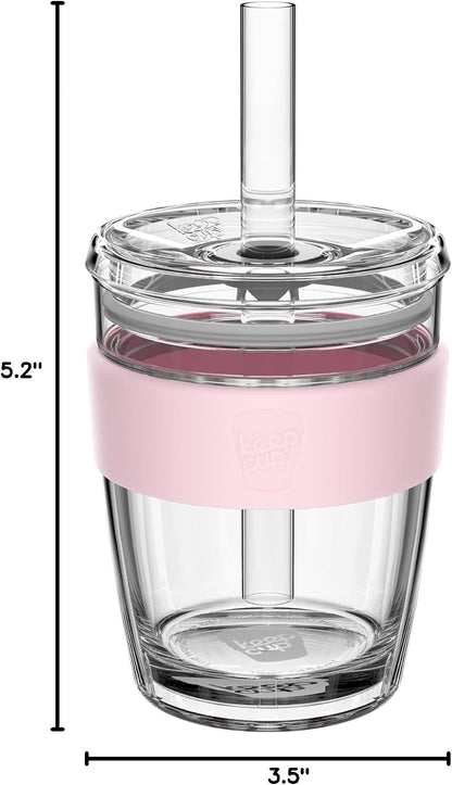 Cold Cup - Clear Plastic, Reusable Ice Coffee Tumbler with Lid and Straw - Tall 12oz (340ml)