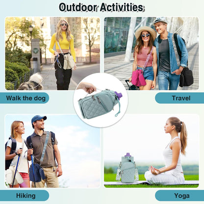 Water Bottle Carrier Bag with Strap, Water Bottle Holder Crossbody Bags for Women Men for Walking, Hiking,Cycling