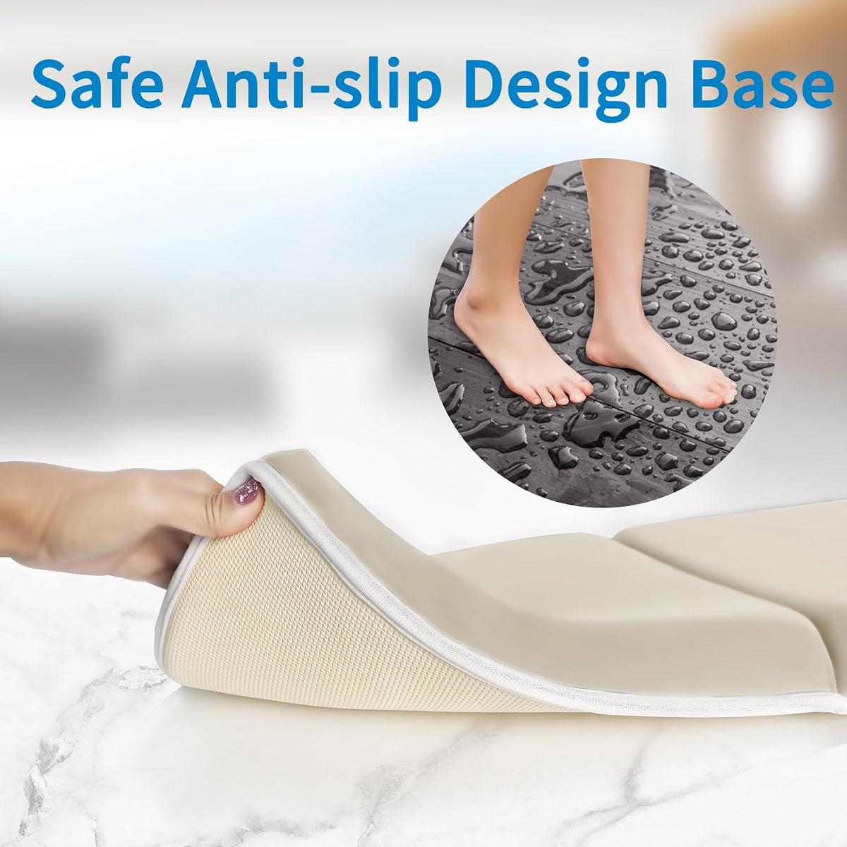 Bath Kneeler with Elbow Rest Pad Set, 1.5 inch Kneeling Pad Mat for Bathtub - Gray