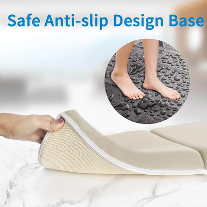 Bath Kneeler with Elbow Rest Pad Set, 1.5 inch Kneeling Pad Mat for Bathtub - Gray