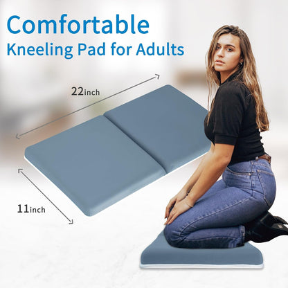 Bath Kneeler with Elbow Rest Pad Set, 1.5 inch Kneeling Pad Mat for Bathtub - Gray
