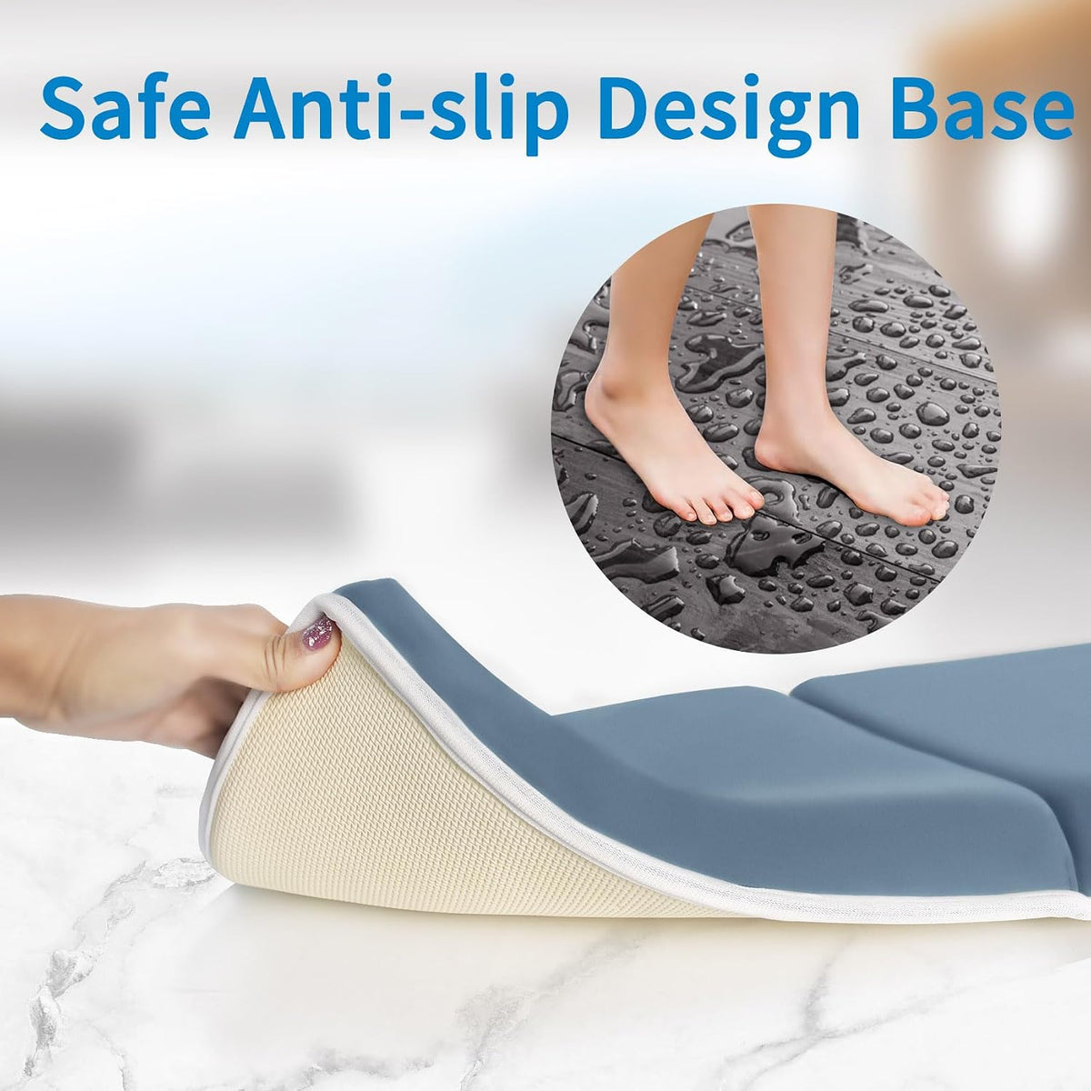 Bath Kneeler with Elbow Rest Pad Set, 1.5 inch Kneeling Pad Mat for Bathtub - Gray