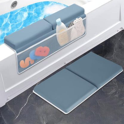 Bath Kneeler with Elbow Rest Pad Set, 1.5 inch Kneeling Pad Mat for Bathtub - Gray