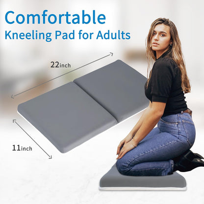 Bath Kneeler with Elbow Rest Pad Set, 1.5 inch Kneeling Pad Mat for Bathtub - Gray