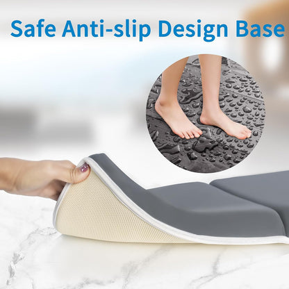 Bath Kneeler with Elbow Rest Pad Set, 1.5 inch Kneeling Pad Mat for Bathtub - Gray