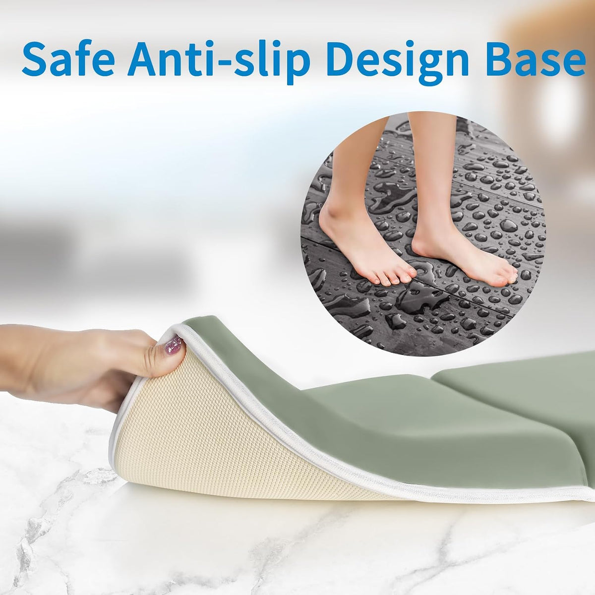 Bath Kneeler with Elbow Rest Pad Set, 1.5 inch Kneeling Pad Mat for Bathtub - Gray