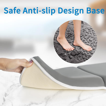 Bath Kneeler with Elbow Rest Pad Set, 1.5 inch Kneeling Pad Mat for Bathtub - Gray