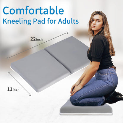 Bath Kneeler with Elbow Rest Pad Set, 1.5 inch Kneeling Pad Mat for Bathtub - Gray