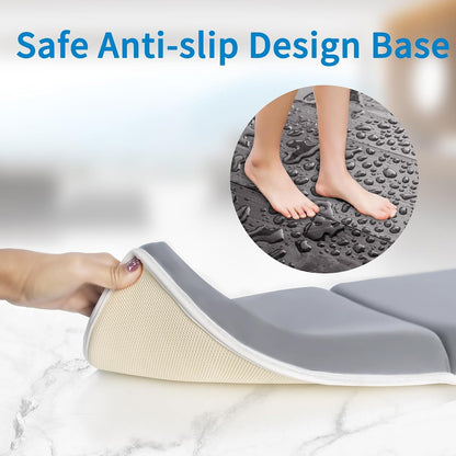 Bath Kneeler with Elbow Rest Pad Set, 1.5 inch Kneeling Pad Mat for Bathtub - Gray
