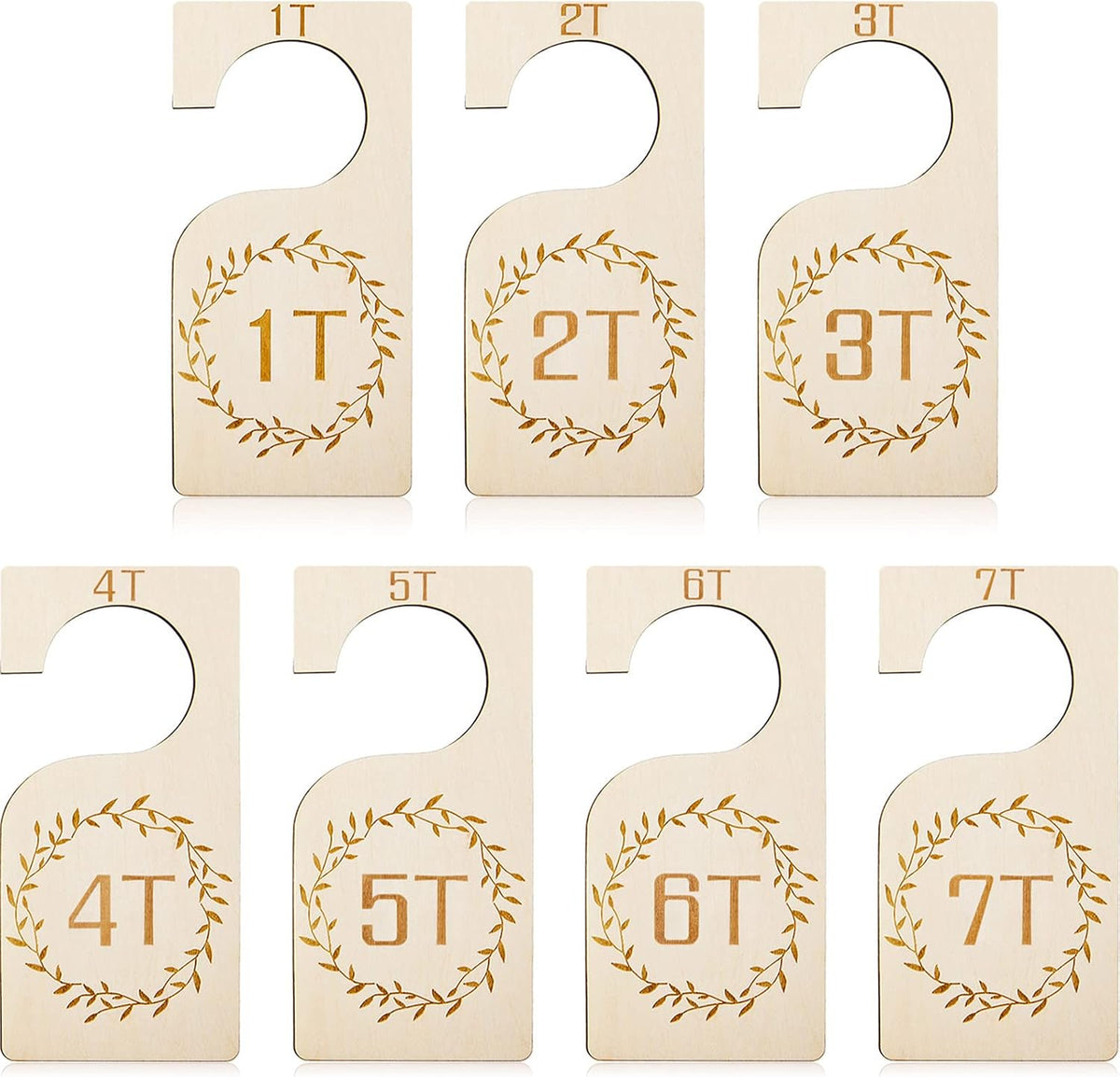 7 Pcs Baby Closet Dividers Wooden Clothes Organizer, Earth Tone