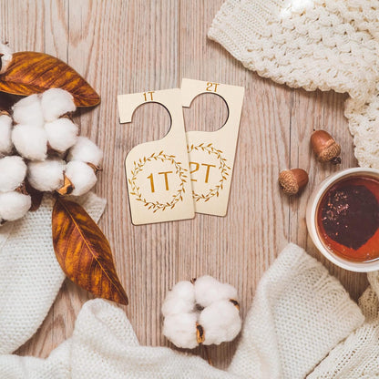 7 Pcs Baby Closet Dividers Wooden Clothes Organizer, Earth Tone