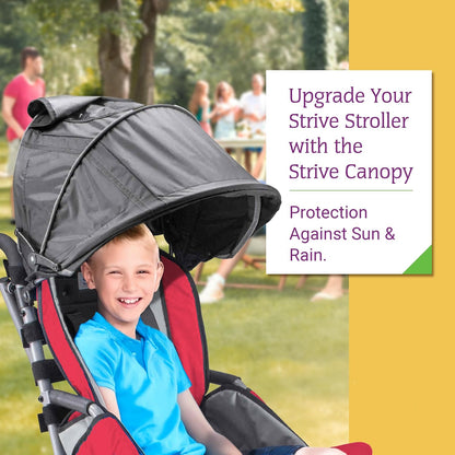 Canopy with Clear Flap Window for Strive 12" & 14" Adaptive Stroller – Premium Sun & Rain Protection Cover, Umbrella Shade Extender Accessory, Lightweight & Durable