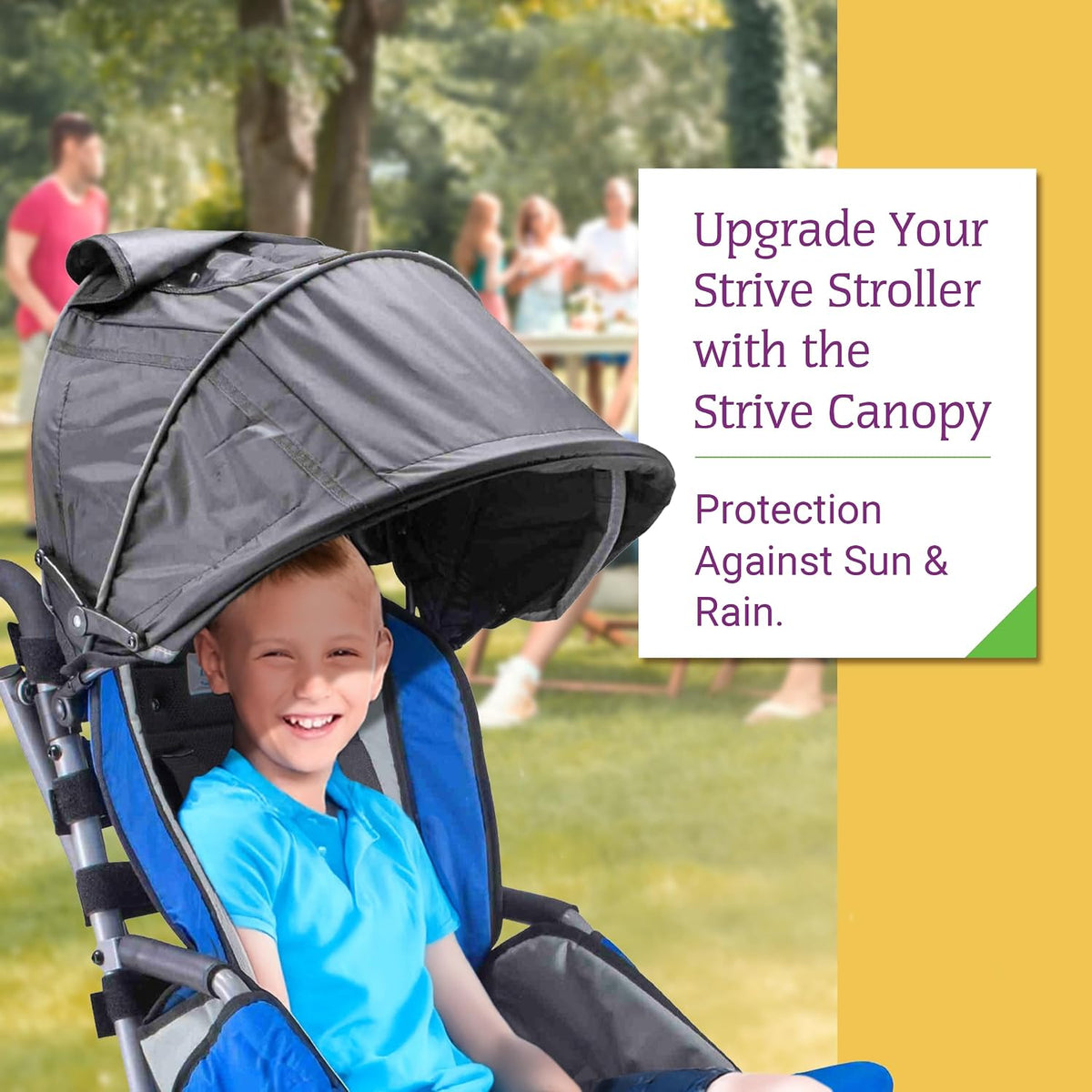 Canopy with Clear Flap Window for Strive 12" & 14" Adaptive Stroller – Premium Sun & Rain Protection Cover, Umbrella Shade Extender Accessory, Lightweight & Durable