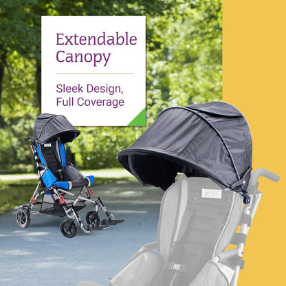 Canopy with Clear Flap Window for Strive 12" & 14" Adaptive Stroller – Premium Sun & Rain Protection Cover, Umbrella Shade Extender Accessory, Lightweight & Durable