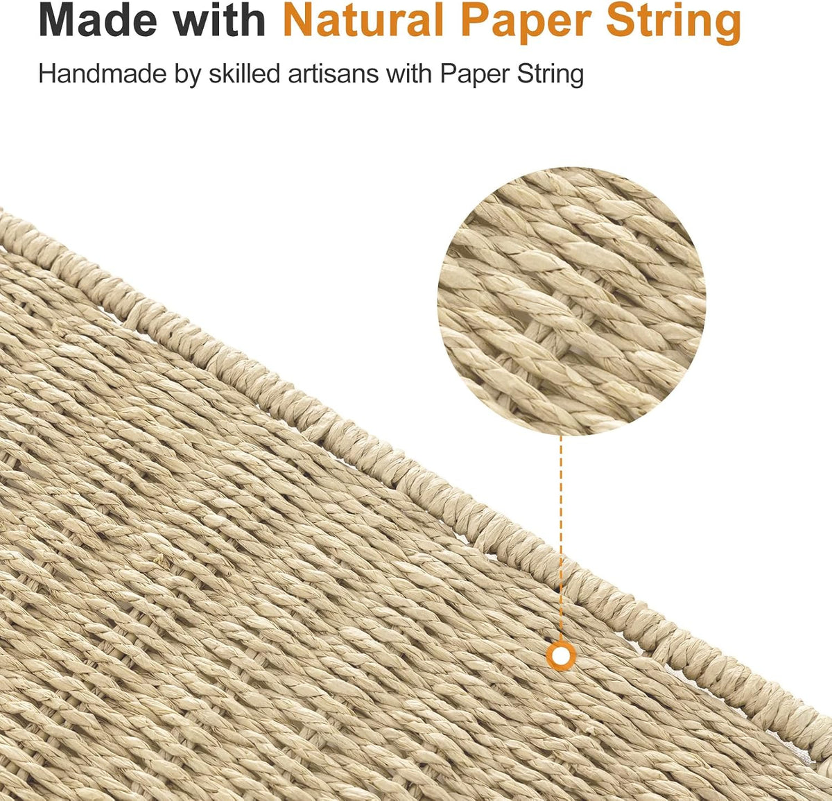 Double Laundry Hamper with Wheels, Handwoven Rolling Laundry Basket