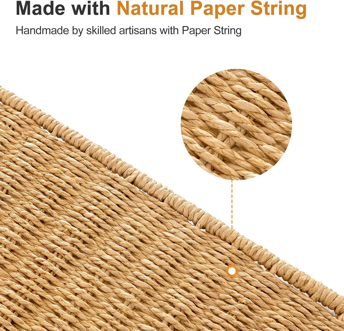 Double Laundry Hamper with Wheels, Handwoven Rolling Laundry Basket