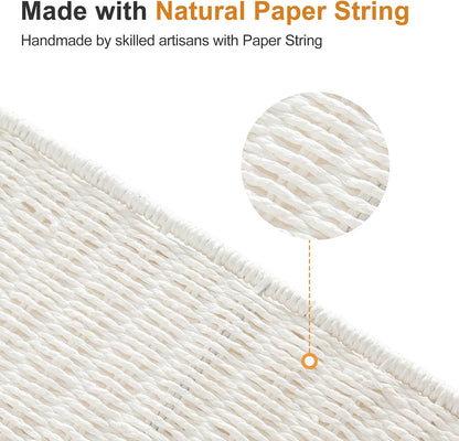 Double Laundry Hamper with Wheels, Handwoven Rolling Laundry Basket