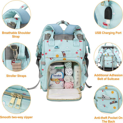 Diaper Bags Backpack for Mom Dad, Baby Care Bag Nappy Bags for Boys Girls