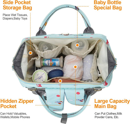 Diaper Bags Backpack for Mom Dad, Baby Care Bag Nappy Bags for Boys Girls