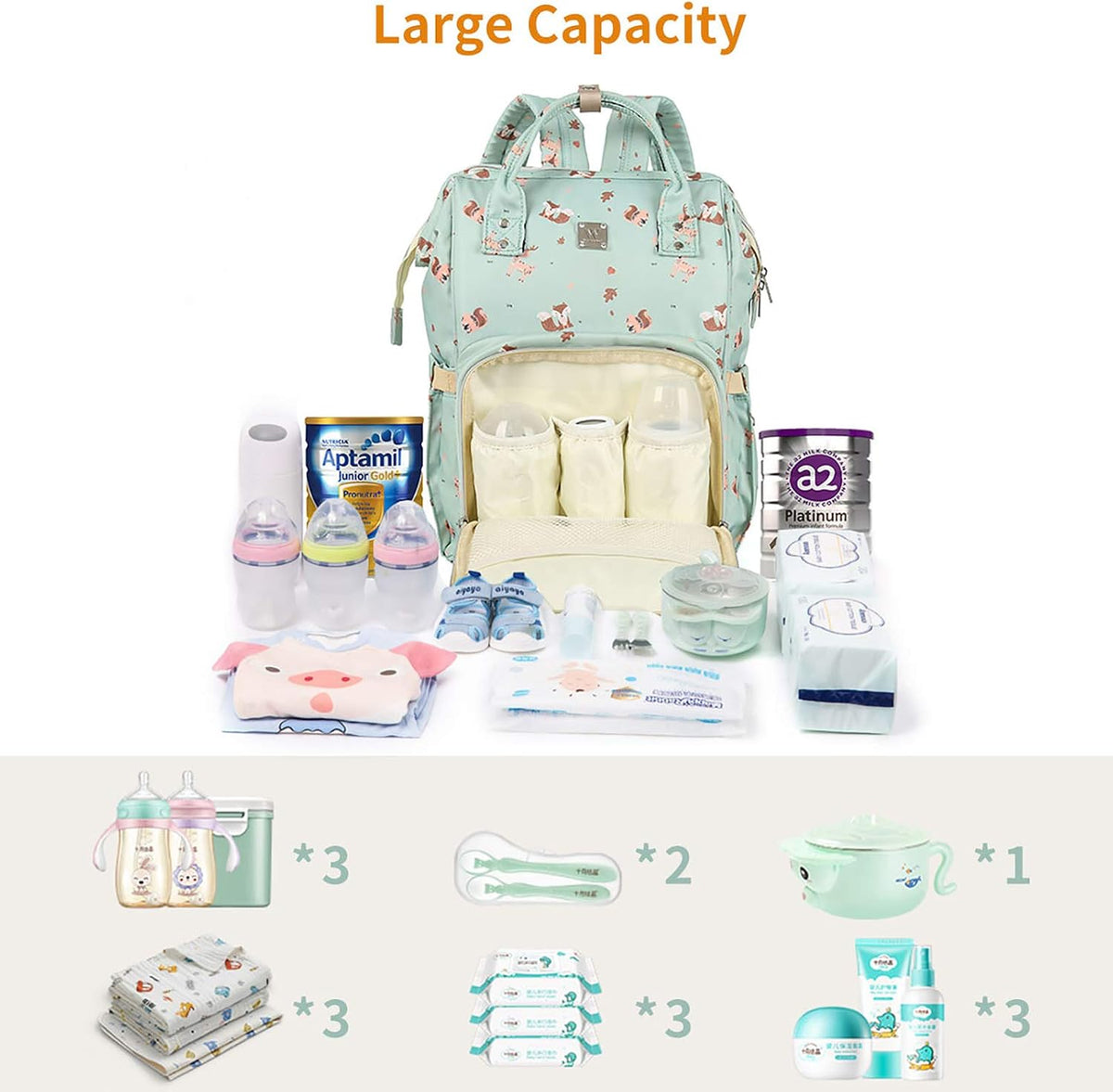 Diaper Bags Backpack for Mom Dad, Baby Care Bag Nappy Bags for Boys Girls