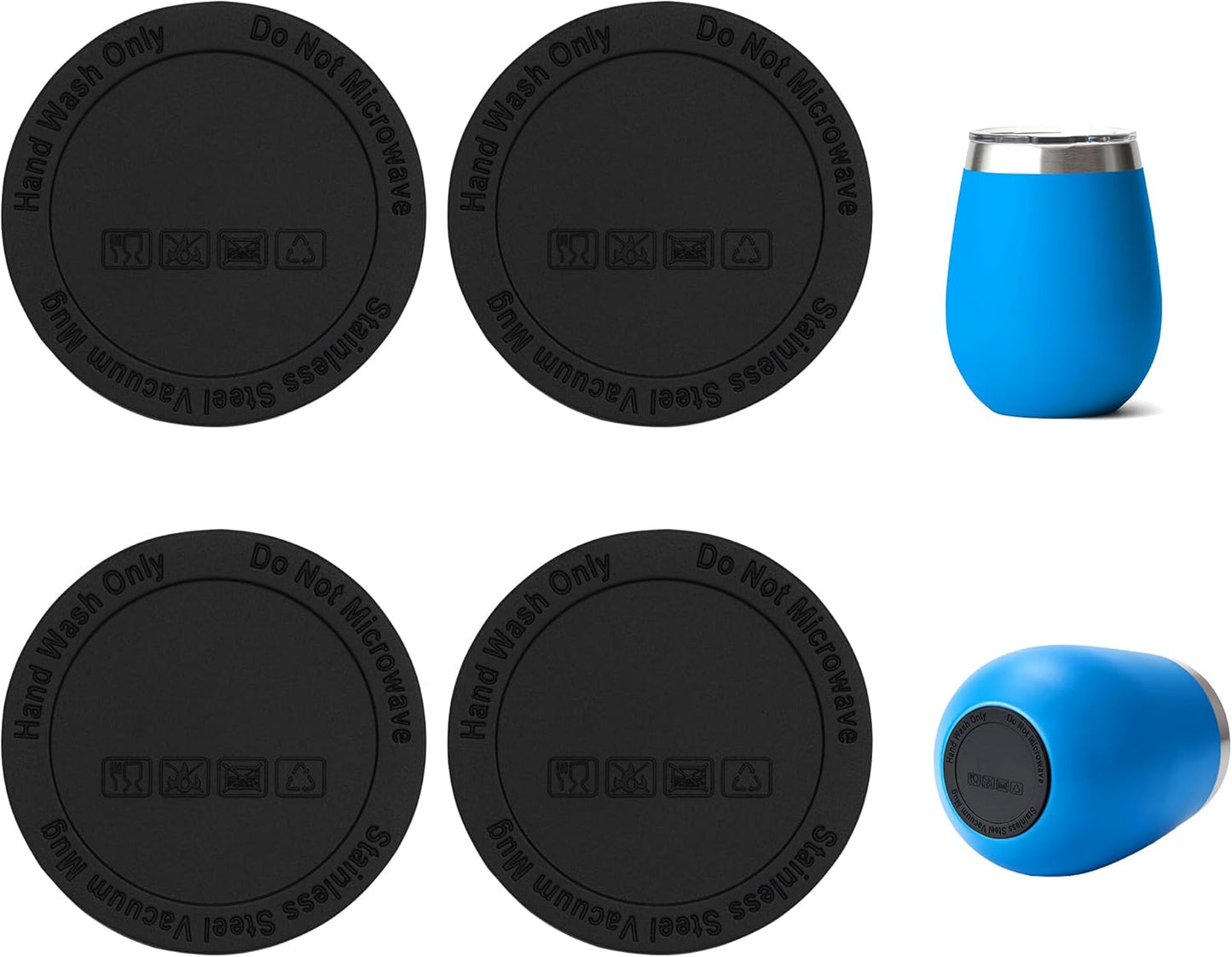 Silicone Bottom Protector for YETI Rambler 14oz Ceramic Lined Stackable Mug | Protective Rubber Bottom, Anti-Slip, BPA Free, Reduce Noise, Installs Effortlessly, For Home and Office Hydration, 4 Pack