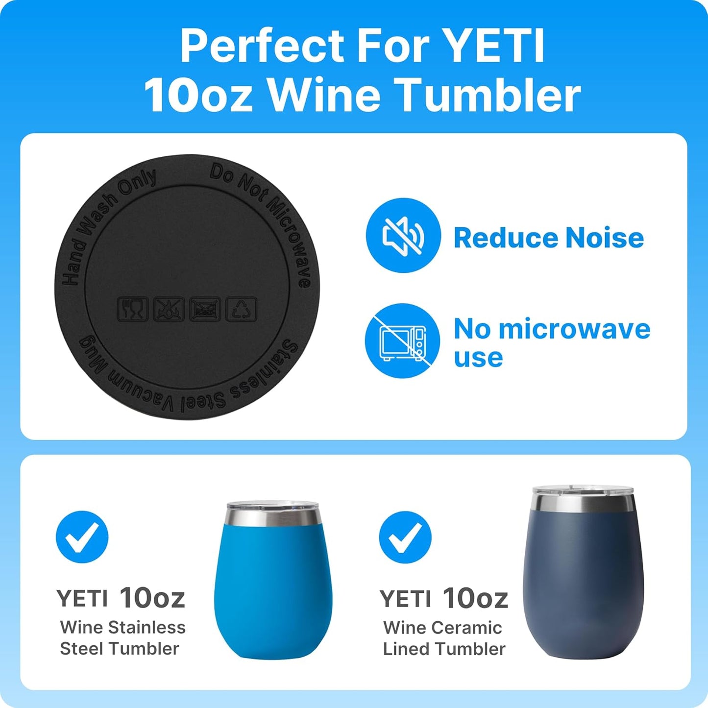 Silicone Bottom Protector for YETI Rambler 14oz Ceramic Lined Stackable Mug | Protective Rubber Bottom, Anti-Slip, BPA Free, Reduce Noise, Installs Effortlessly, For Home and Office Hydration, 4 Pack