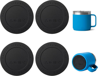 Silicone Bottom Protector for YETI Rambler 14oz Ceramic Lined Stackable Mug | Protective Rubber Bottom, Anti-Slip, BPA Free, Reduce Noise, Installs Effortlessly, For Home and Office Hydration, 4 Pack