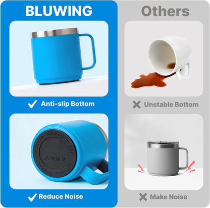 Silicone Bottom Protector for YETI Rambler 14oz Ceramic Lined Stackable Mug | Protective Rubber Bottom, Anti-Slip, BPA Free, Reduce Noise, Installs Effortlessly, For Home and Office Hydration, 4 Pack