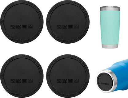Silicone Bottom Protector for YETI Rambler 14oz Ceramic Lined Stackable Mug | Protective Rubber Bottom, Anti-Slip, BPA Free, Reduce Noise, Installs Effortlessly, For Home and Office Hydration, 4 Pack