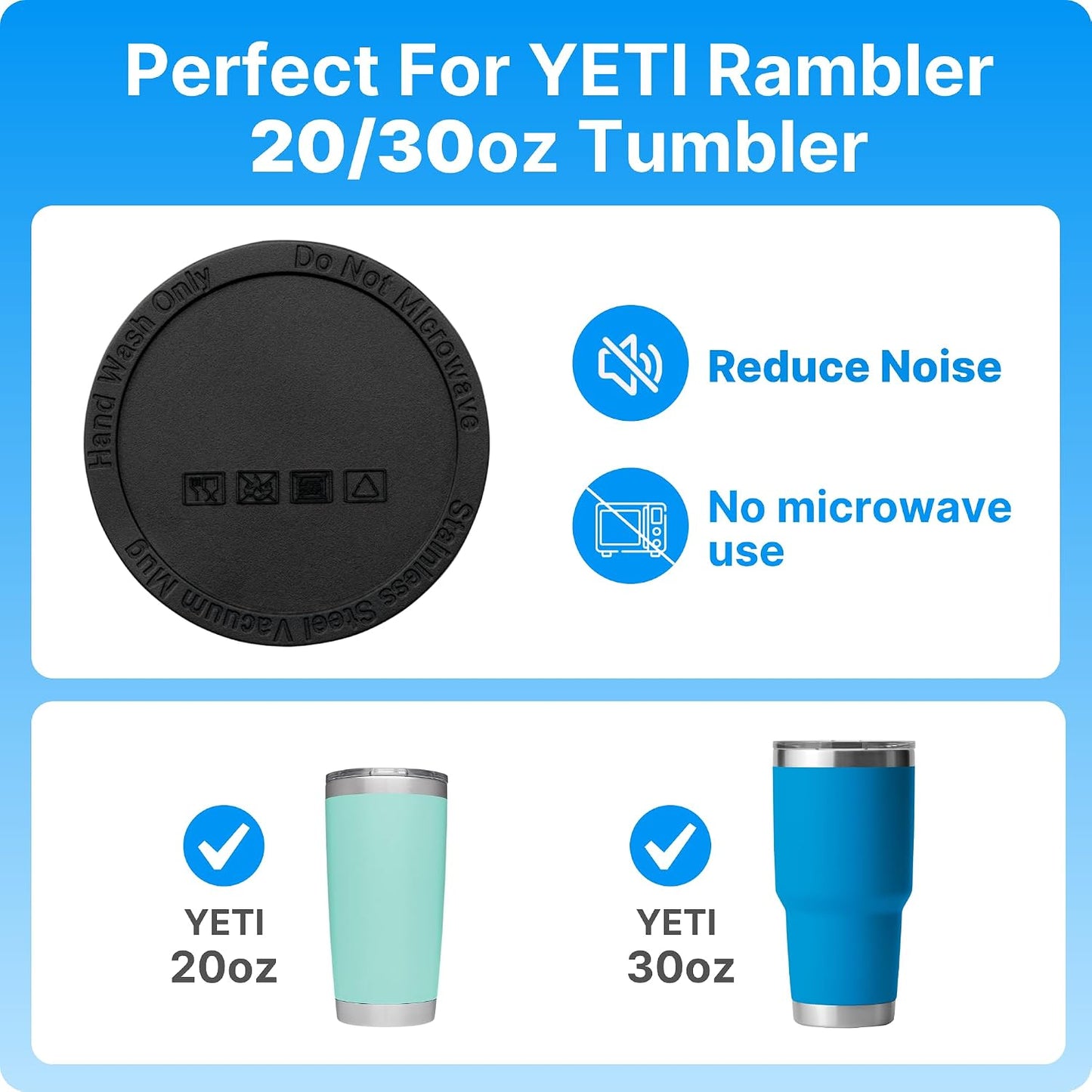 Silicone Bottom Protector for YETI Rambler 14oz Ceramic Lined Stackable Mug | Protective Rubber Bottom, Anti-Slip, BPA Free, Reduce Noise, Installs Effortlessly, For Home and Office Hydration, 4 Pack