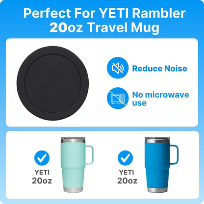 Silicone Bottom Protector for YETI Rambler 14oz Ceramic Lined Stackable Mug | Protective Rubber Bottom, Anti-Slip, BPA Free, Reduce Noise, Installs Effortlessly, For Home and Office Hydration, 4 Pack