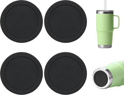 Silicone Bottom Protector for YETI Rambler 14oz Ceramic Lined Stackable Mug | Protective Rubber Bottom, Anti-Slip, BPA Free, Reduce Noise, Installs Effortlessly, For Home and Office Hydration, 4 Pack