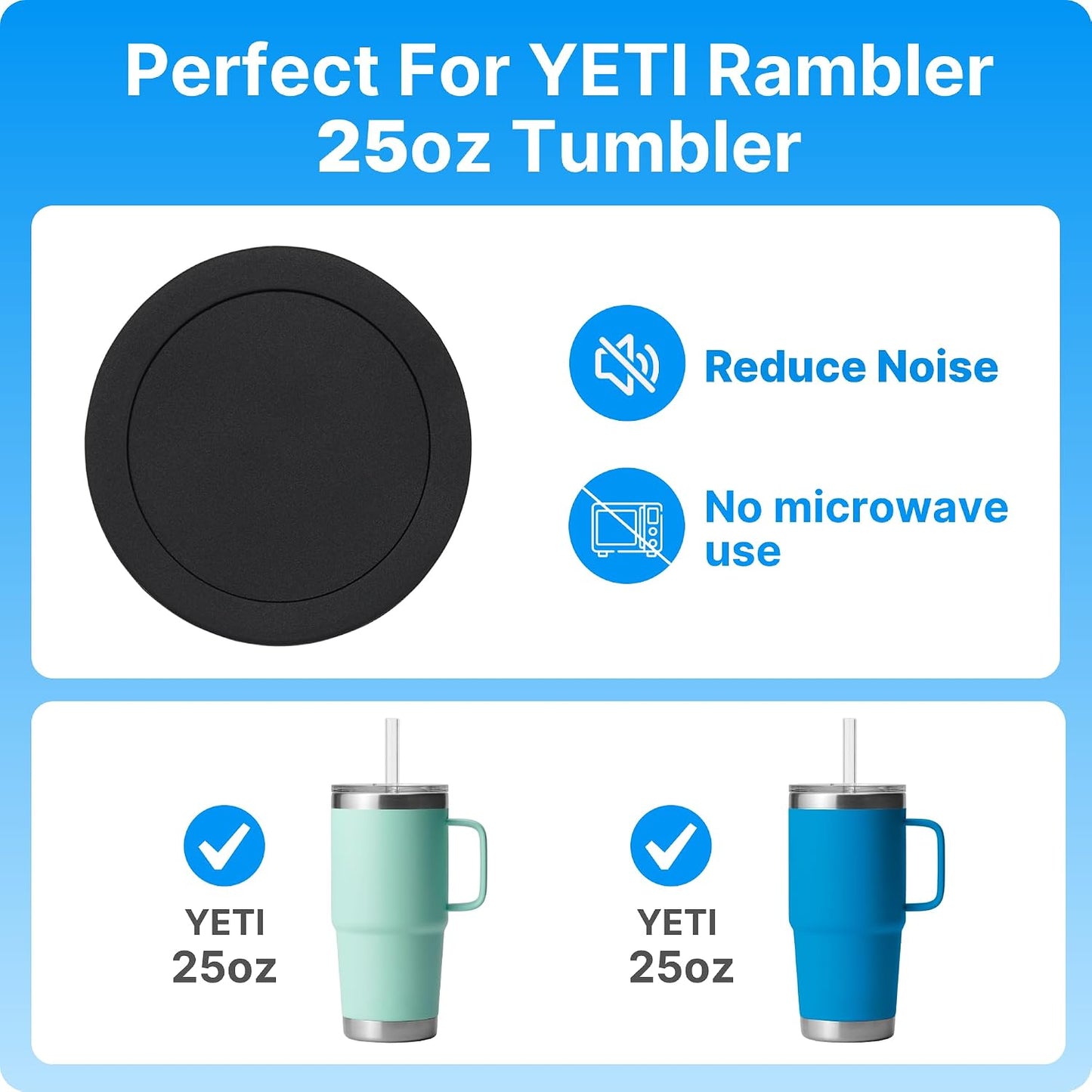 Silicone Bottom Protector for YETI Rambler 14oz Ceramic Lined Stackable Mug | Protective Rubber Bottom, Anti-Slip, BPA Free, Reduce Noise, Installs Effortlessly, For Home and Office Hydration, 4 Pack
