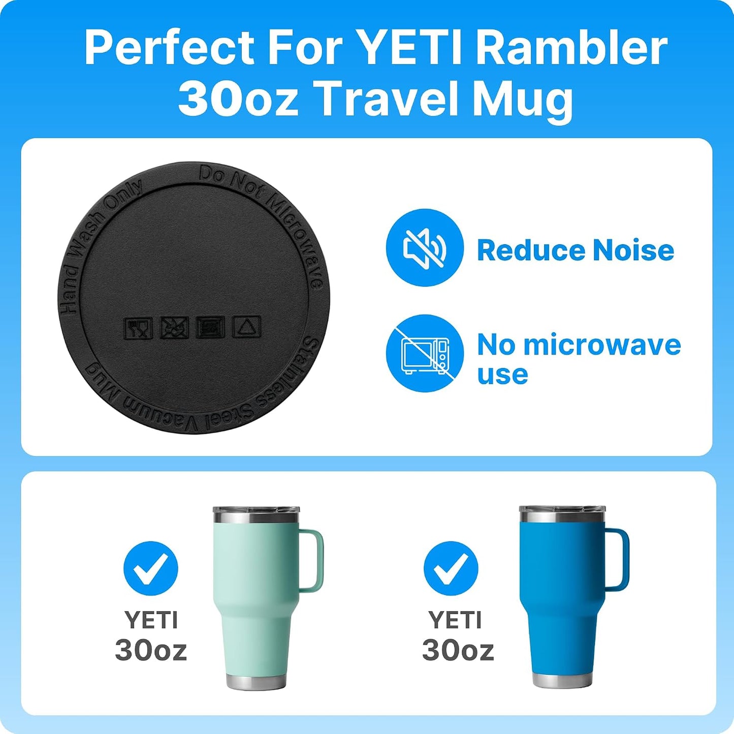 Silicone Bottom Protector for YETI Rambler 14oz Ceramic Lined Stackable Mug | Protective Rubber Bottom, Anti-Slip, BPA Free, Reduce Noise, Installs Effortlessly, For Home and Office Hydration, 4 Pack