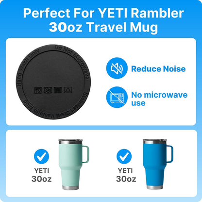 Silicone Bottom Protector for YETI Rambler 14oz Ceramic Lined Stackable Mug | Protective Rubber Bottom, Anti-Slip, BPA Free, Reduce Noise, Installs Effortlessly, For Home and Office Hydration, 4 Pack