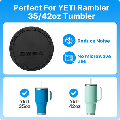 Silicone Bottom Protector for YETI Rambler 14oz Ceramic Lined Stackable Mug | Protective Rubber Bottom, Anti-Slip, BPA Free, Reduce Noise, Installs Effortlessly, For Home and Office Hydration, 4 Pack