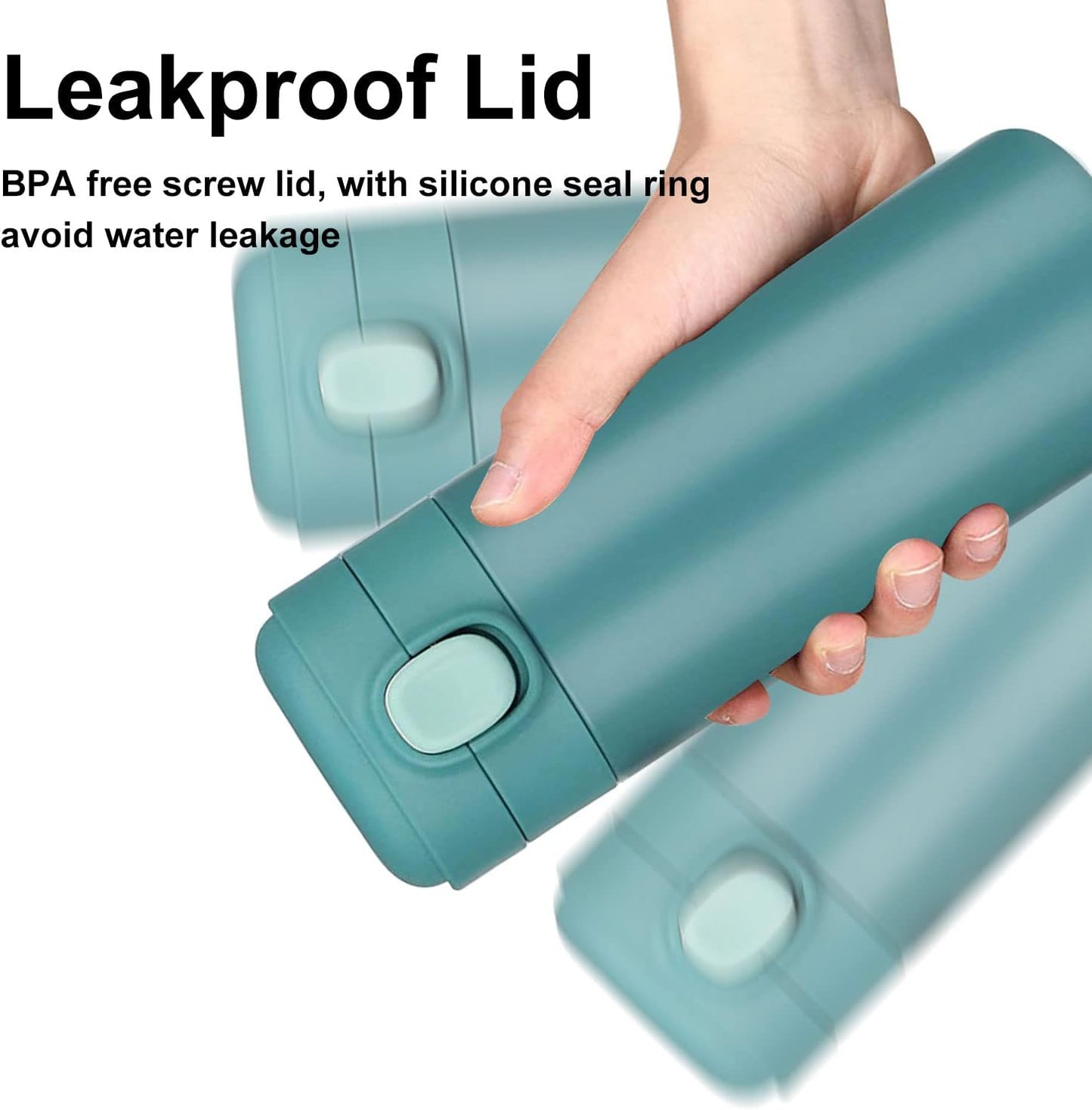 Insulated Travel Water Bottle Metal Coffee Cup Mug Stainless Steel Reusable Flask Tumbler for Men Women Gym Hiking Sports (Blue, 15 Oz)