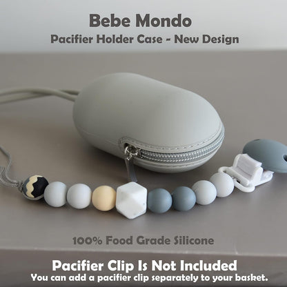 Pacifier Holder W Zipper, Pacifier Case for Diaper Bag Fits Pacifiers, Strollers & Travel Outdoor Activities, 100% Silicone Pacifier Case for Smart Mom Unisex Diaper Bag Accessory -1 Piece