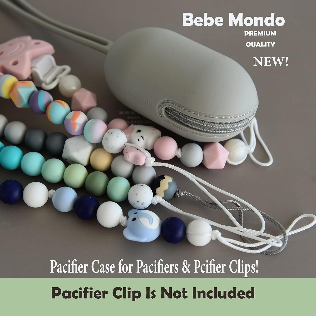 Pacifier Holder W Zipper, Pacifier Case for Diaper Bag Fits Pacifiers, Strollers & Travel Outdoor Activities, 100% Silicone Pacifier Case for Smart Mom Unisex Diaper Bag Accessory -1 Piece