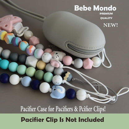 Pacifier Holder W Zipper, Pacifier Case for Diaper Bag Fits Pacifiers, Strollers & Travel Outdoor Activities, 100% Silicone Pacifier Case for Smart Mom Unisex Diaper Bag Accessory -1 Piece