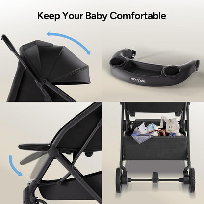 Lithe V2 Lightweight Travel Stroller Snack Tray Included, Forest