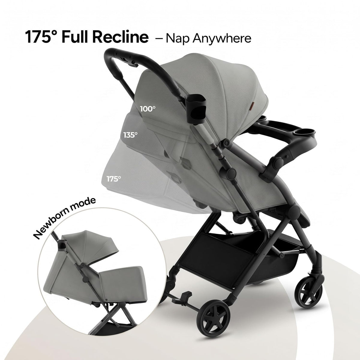 Lithe V2 Lightweight Travel Stroller Snack Tray Included, Forest