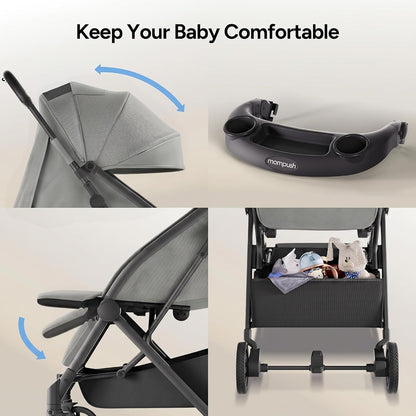 Lithe V2 Lightweight Travel Stroller Snack Tray Included, Forest