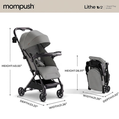 Lithe V2 Lightweight Travel Stroller Snack Tray Included, Forest