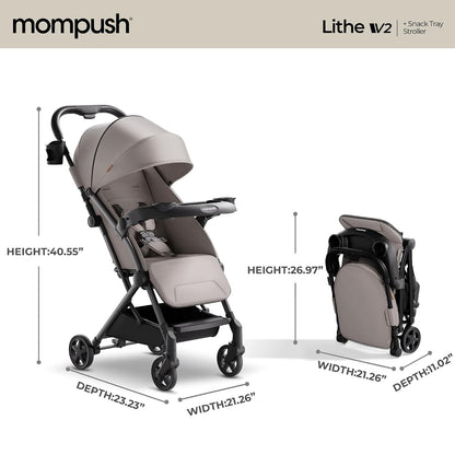 Lithe V2 Lightweight Travel Stroller Snack Tray Included, Forest