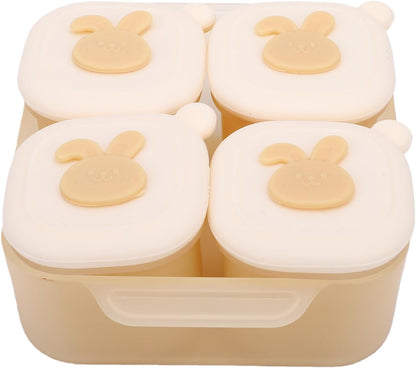 4 Silicone Complementary Food Containers with Lids, for Freezer Soup Meat Puree