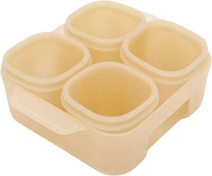 4 Silicone Complementary Food Containers with Lids, for Freezer Soup Meat Puree