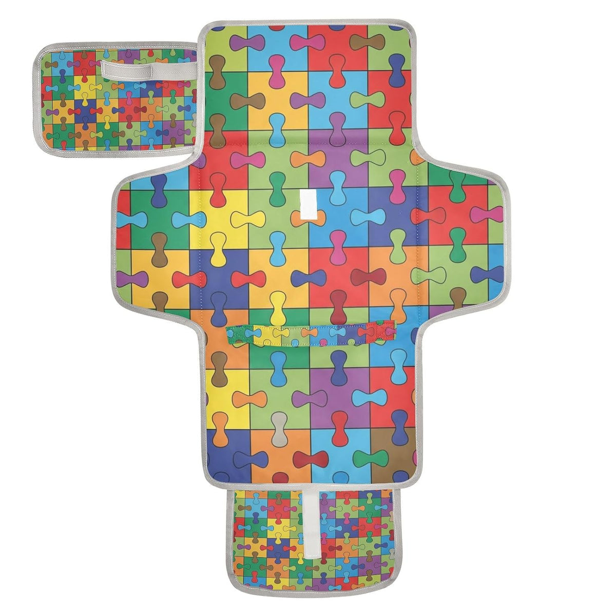 Color Puzzle Print Portable Diaper Changing Pad Daycare
